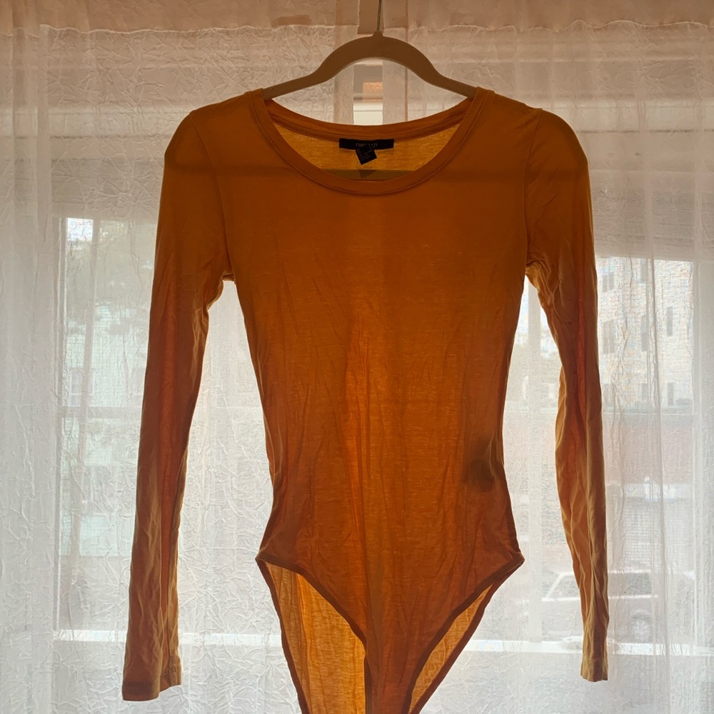 long sleeve f21 body suit - yellow